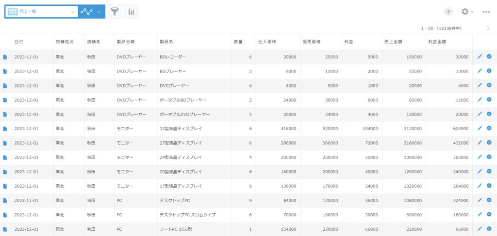 集計で使用するレコードを絞り込む - krewDashboardドリル